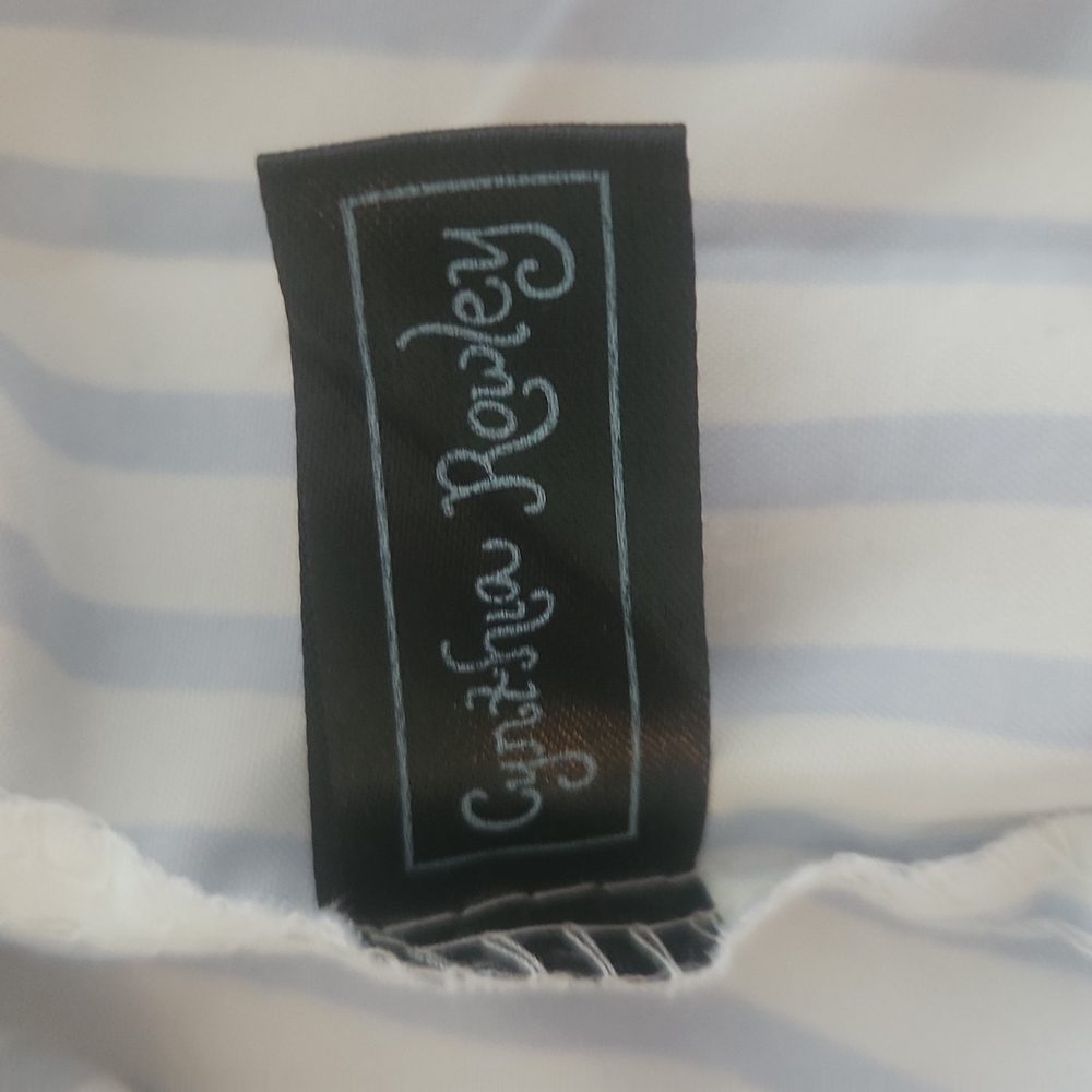 Cynthia Rowley Blue & white striped Full size Sheet Set - Picture 3 of 4